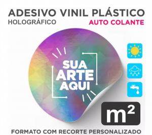 ADESIVO HOLOGRÁFICO COM RECORTE ESPECIAL POR m² VINIL ADESIVO Personalizado 4x0 - Colorido Frente HOLOGRÁFICO Recorte eletrônico 